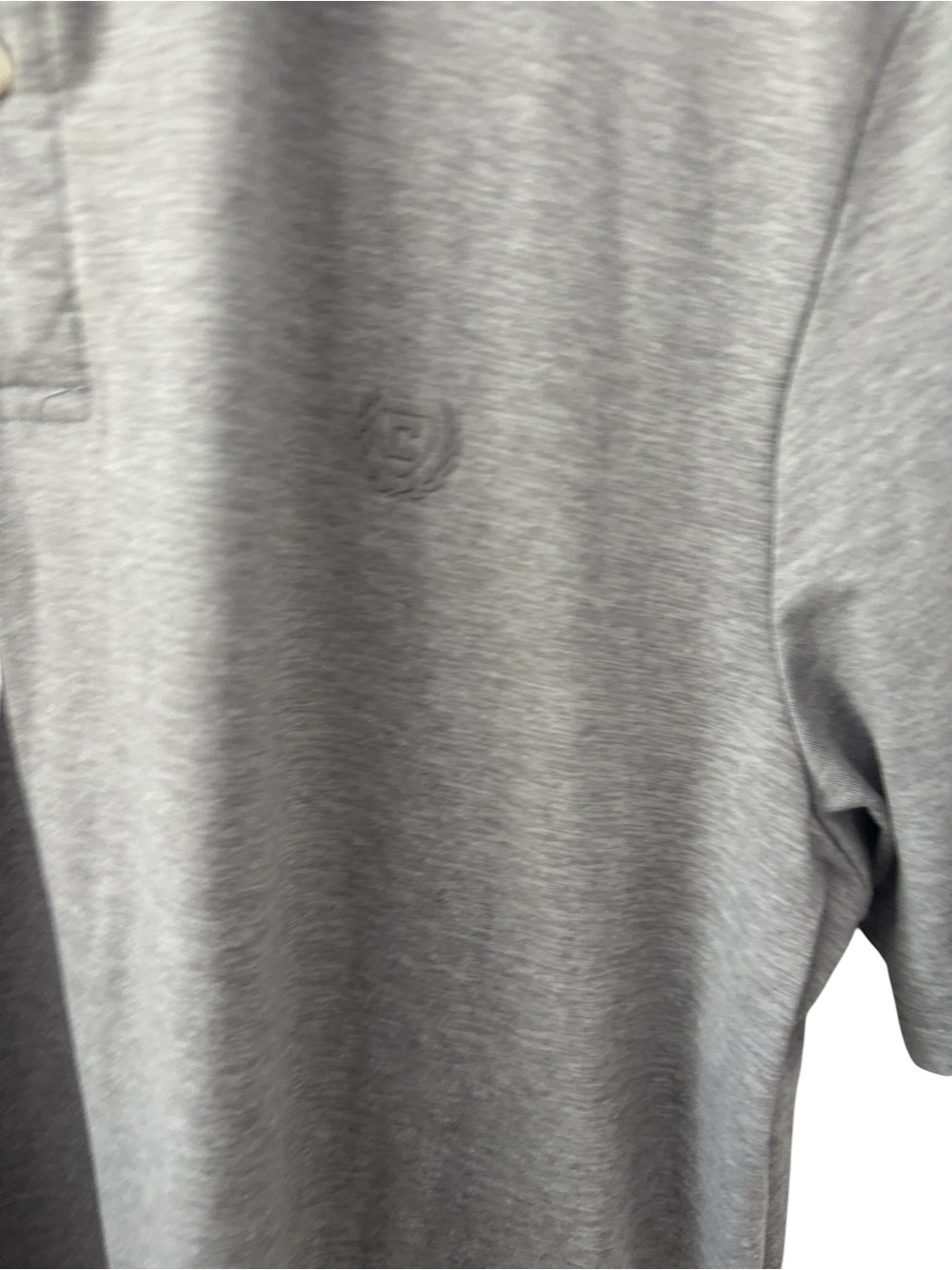 Chaps Polo Shirt Mens Size Medium Gray‎ Heather Logo Active Soft Mens Top - Picture 3 of 7